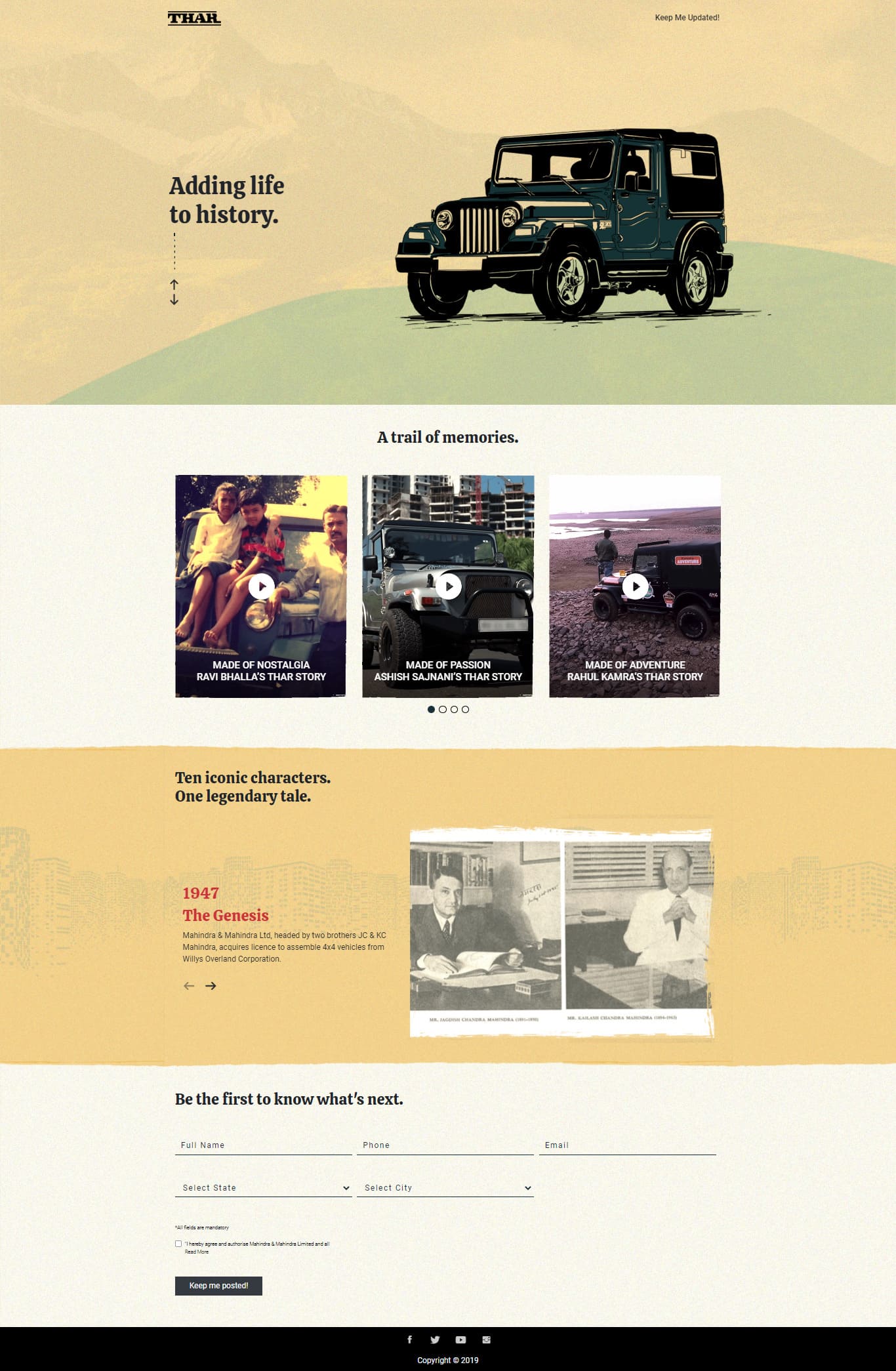 Flying Cursor Mahindra Thar Heritage Bootstrap Desktop