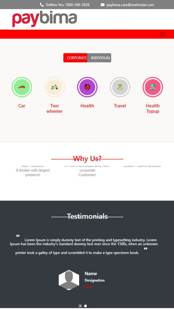 Interview Test Bootstrap Ipad