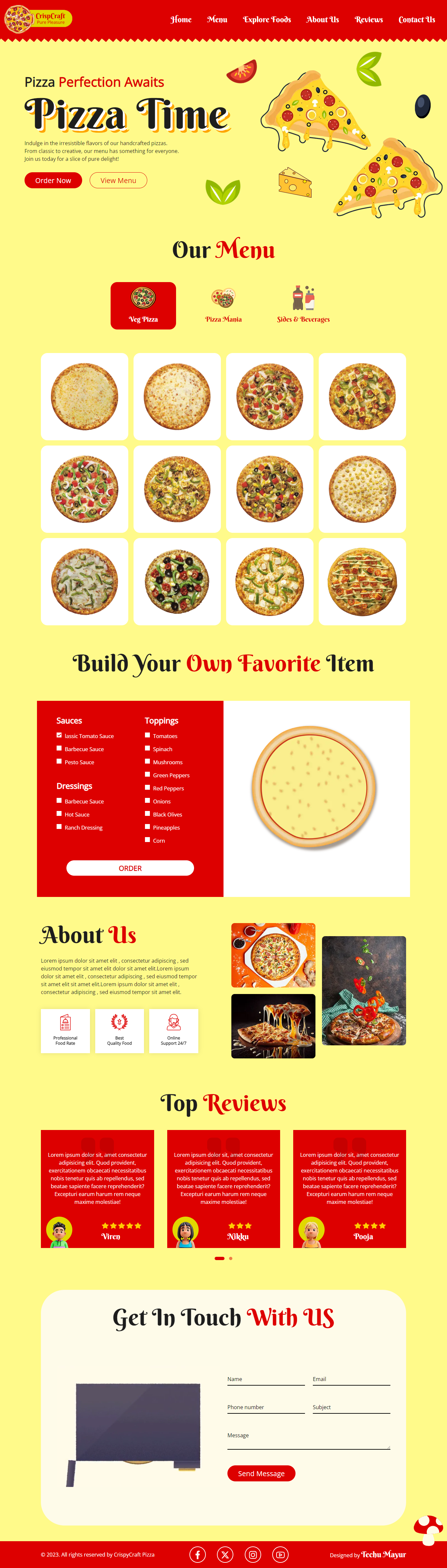 Animated  Food Landing  Page Using HTML  CSS & Javascript Desktop
