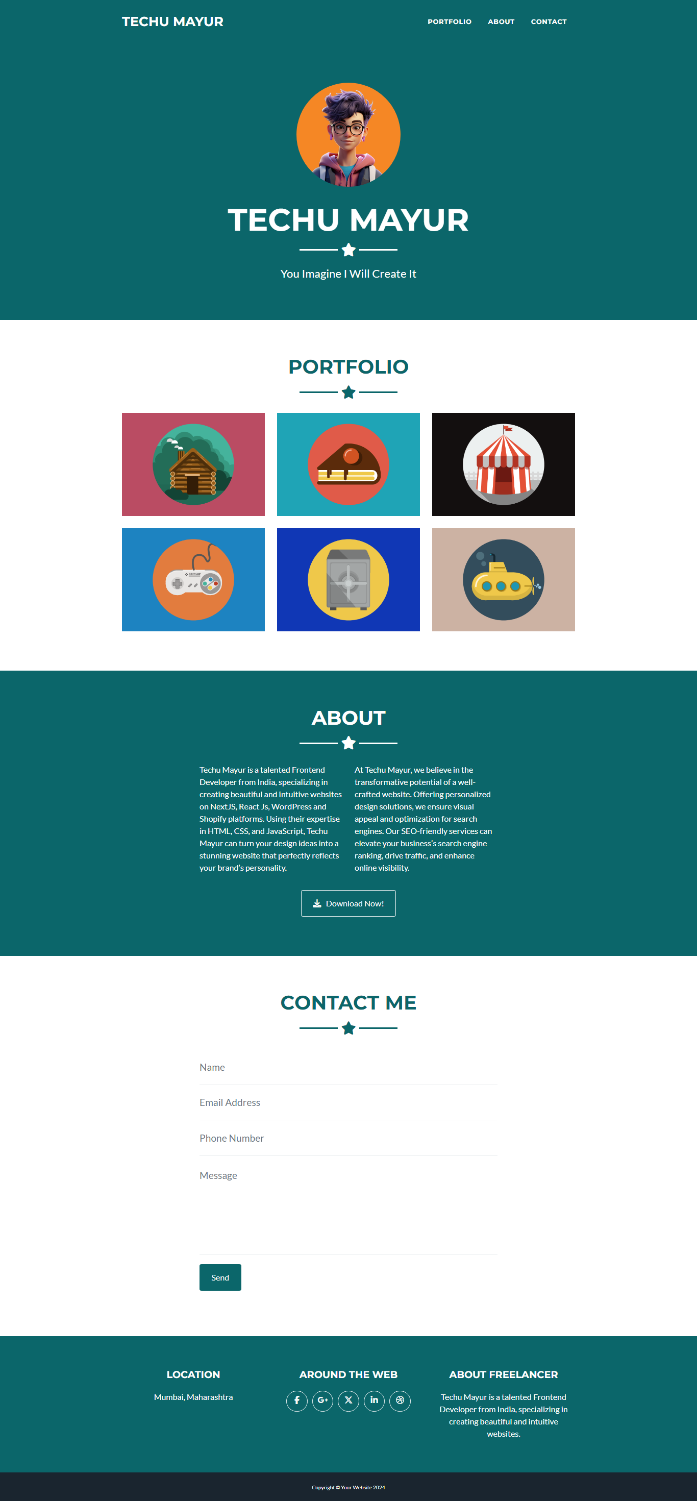 Personal portfolio using CodeIgniter 4 Desktop