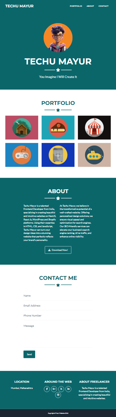 Personal portfolio using CodeIgniter 4 Ipad