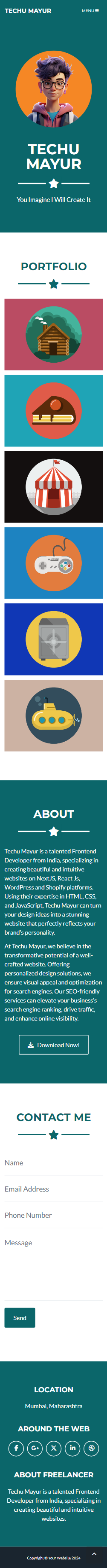 Personal portfolio using CodeIgniter 4 Mobile