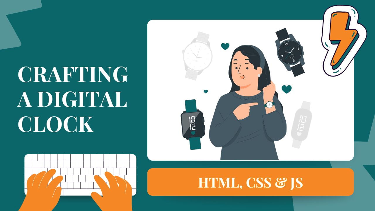 Real-Time Digital Clock with HTML, CSS, JS & Bootstrap 5
