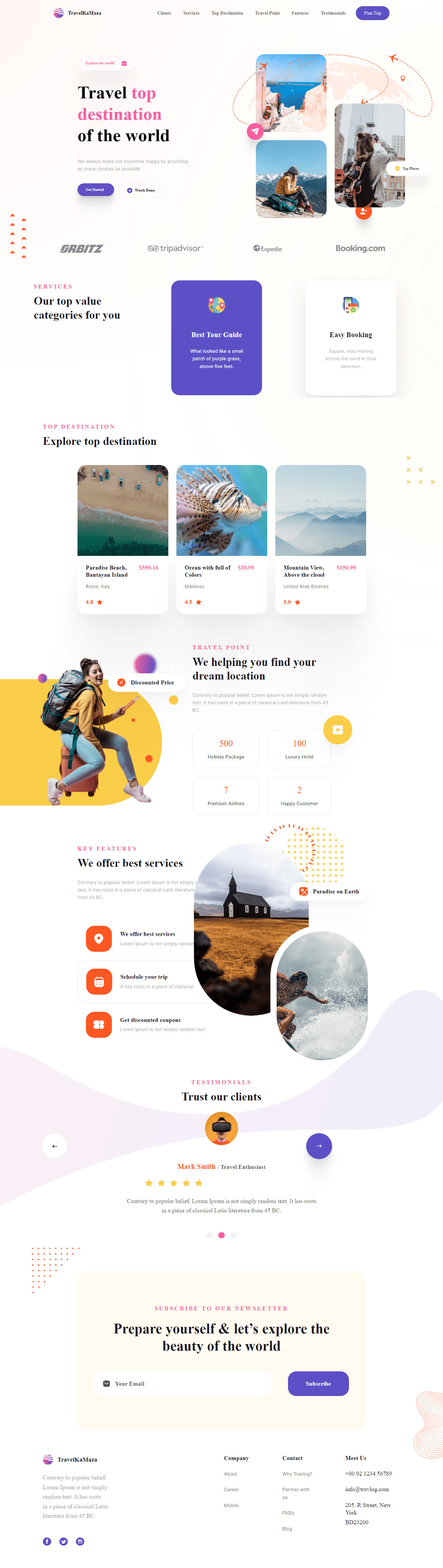 Travel website built with Next.js 14 and TypeScript Desktop