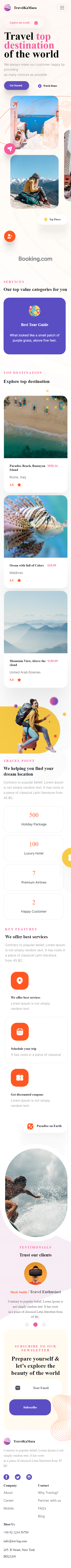 Travel website built with Next.js 14 and TypeScript Mobile
