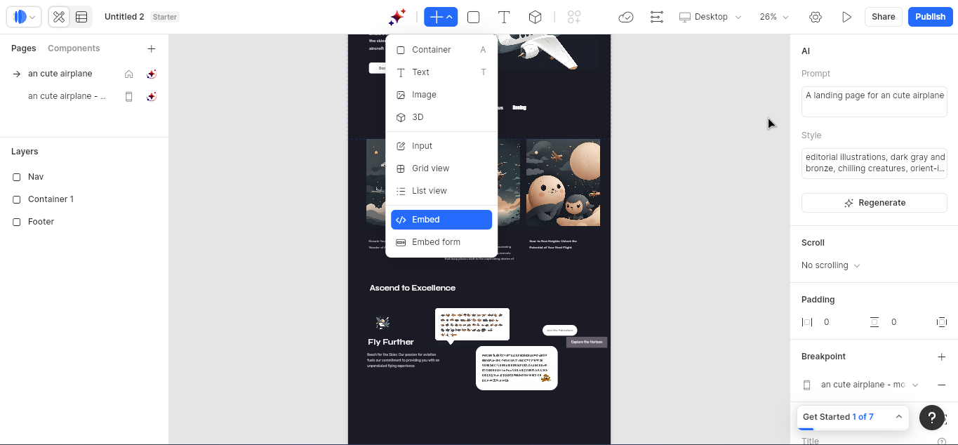Build a website using Dora AI 