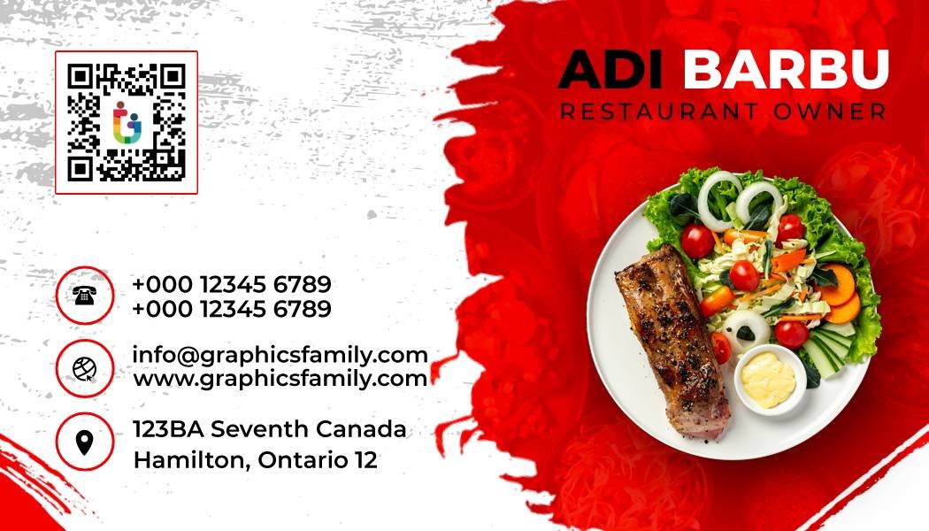 business branding design graphicsfamily Free Restaurant Promotion Business Card Design